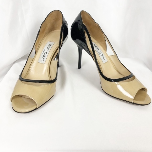 Jimmy Choo Vero Patent Leather Open Toe Heels - Picture 3 of 8